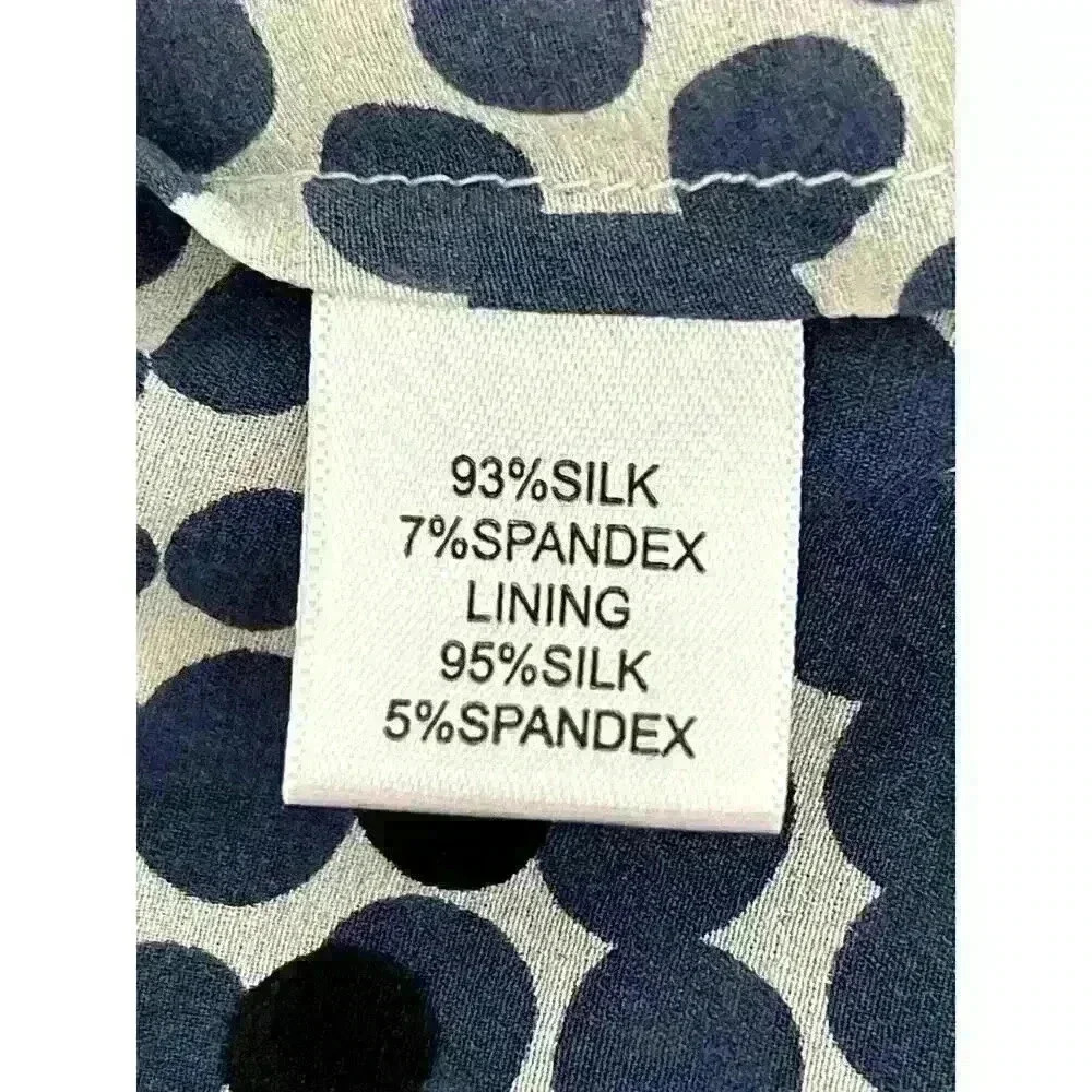 St John Sz 4 Silk Ruffle Dot Top White Black Dot Pattern Feminine Pretty Elegant - Picture 14 of 16